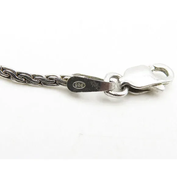 925 Silver & 14K GOLD Vintage Genuine Diamonds 2 Tone Chain Necklace NE3281